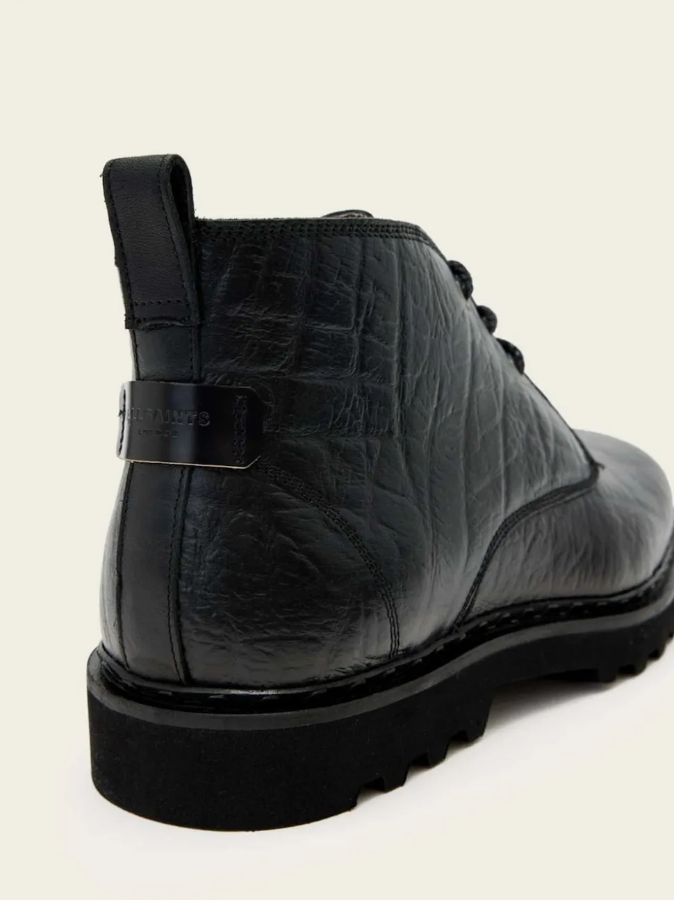AllSaints Black Skiff Mid Boots