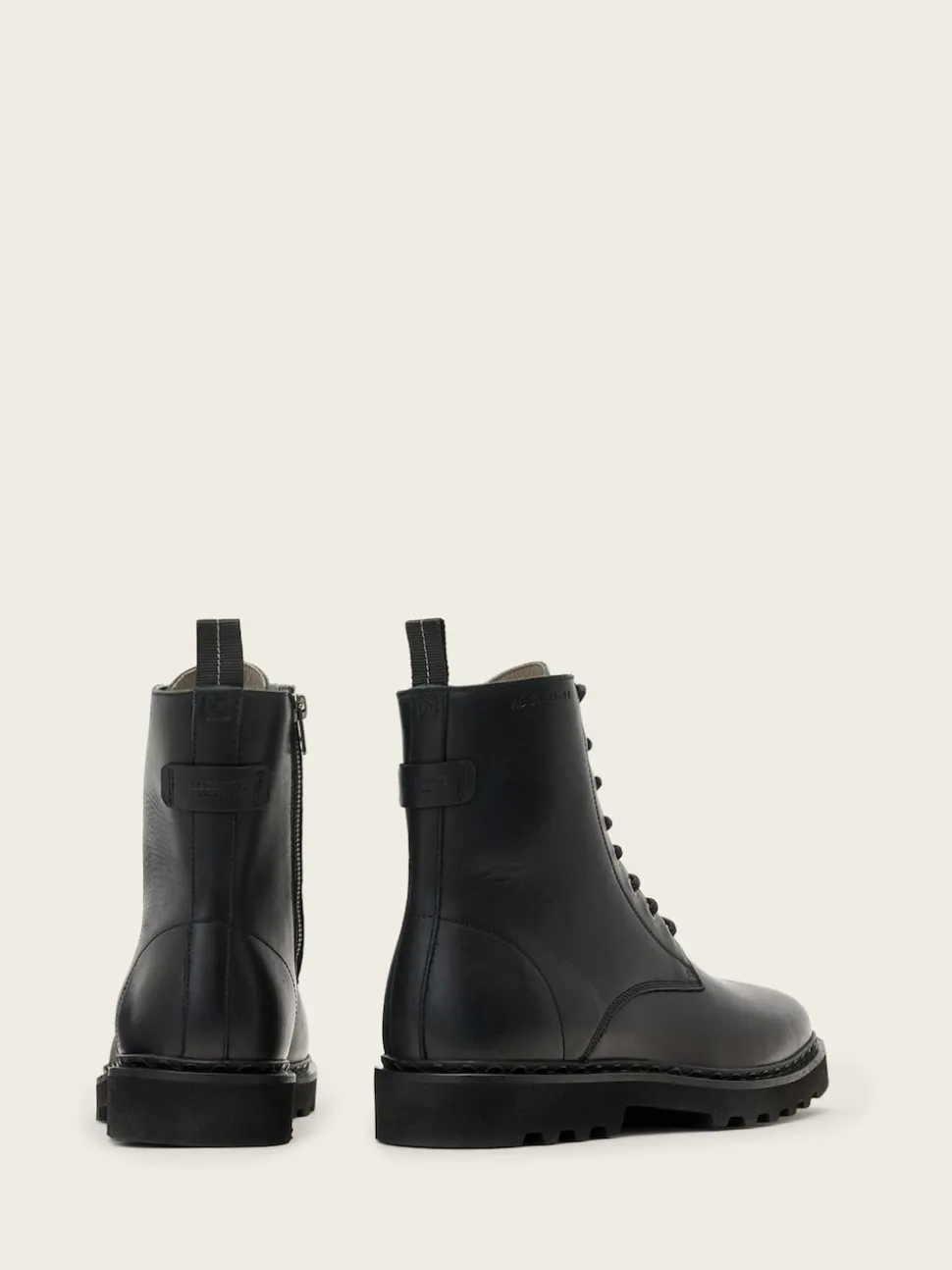 AllSaints Black Skiff Military Boots