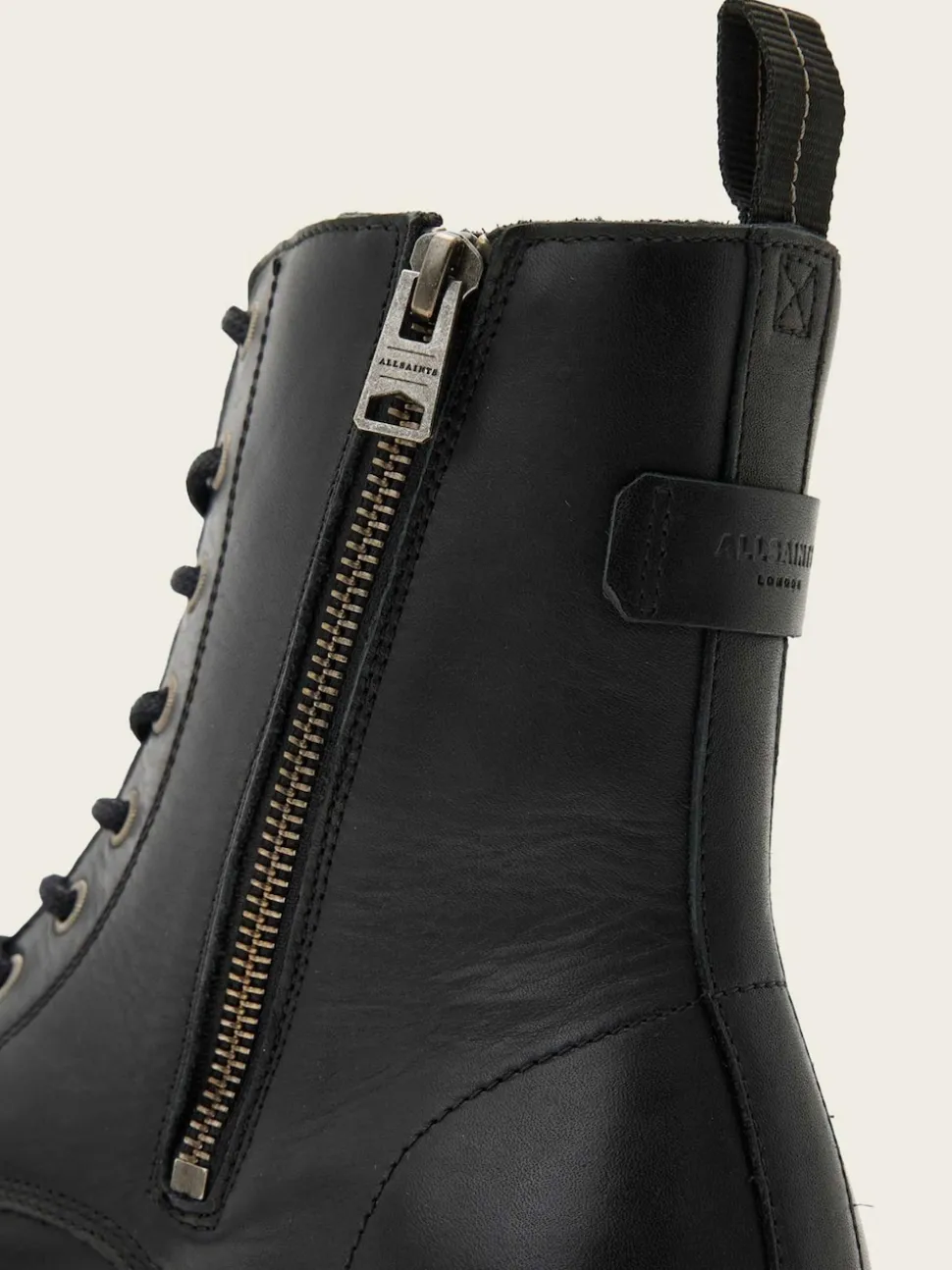 AllSaints Black Skiff Military Boots