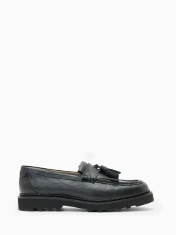 AllSaints Black Skiff Tassel Loafers