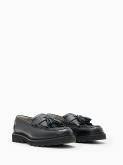 AllSaints Black Skiff Tassel Loafers