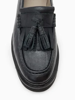 AllSaints Black Skiff Tassel Loafers