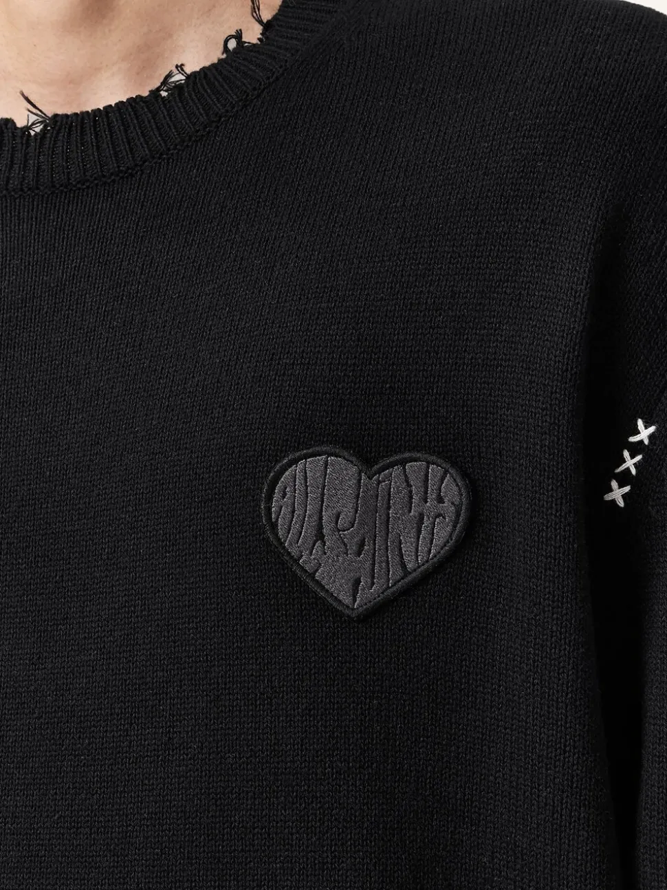 AllSaints Black Theo Crew Neck Jumper
