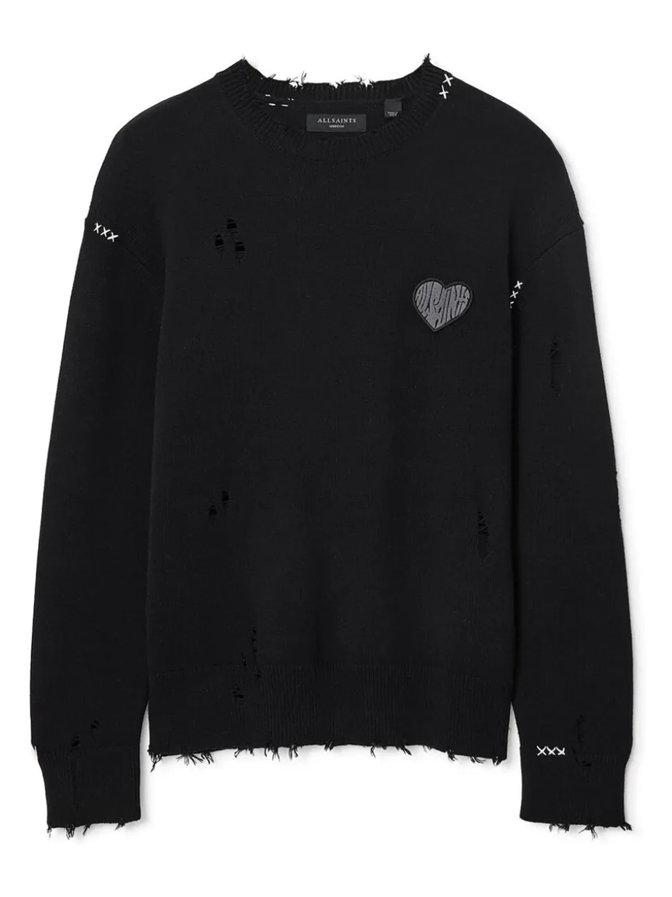 AllSaints Black Theo Crew Neck Jumper