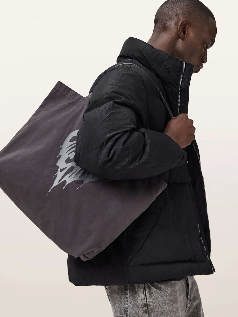 AllSaints Black Tripp Tote Bag