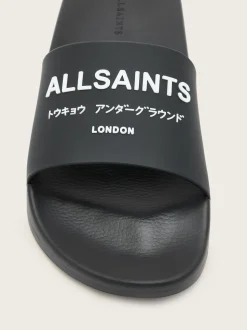 AllSaints Black Underground Sliders