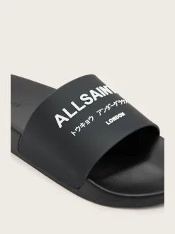 AllSaints Black Underground Sliders