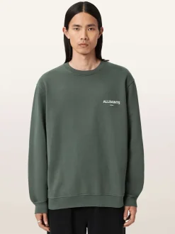 AllSaints Green Halcyon Crew Neck Sweatshirt