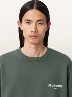 AllSaints Green Halcyon Crew Neck Sweatshirt