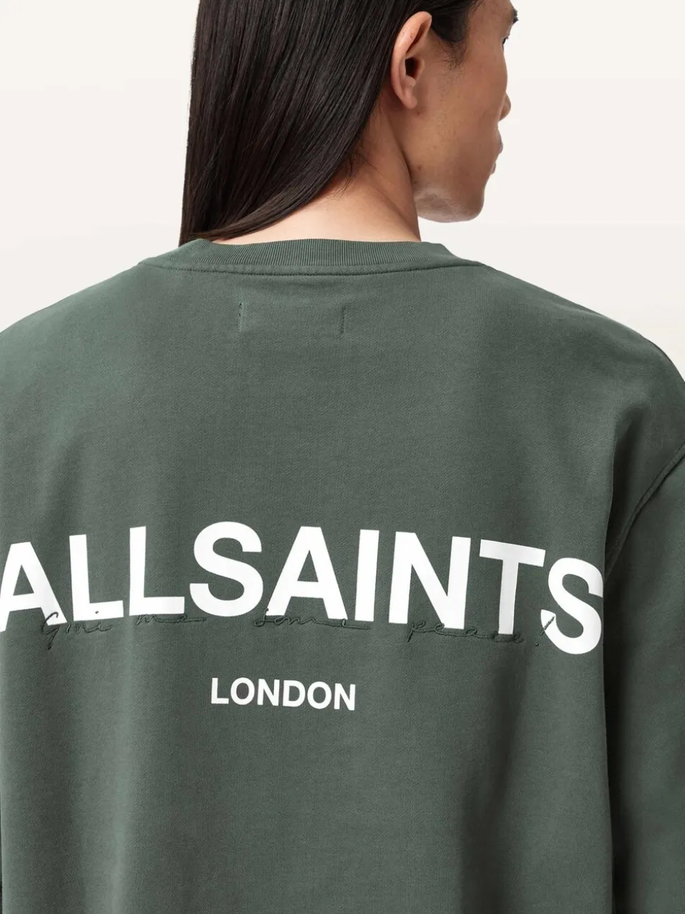 AllSaints Green Halcyon Crew Neck Sweatshirt