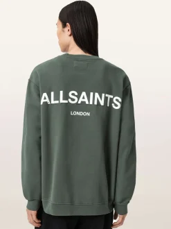 AllSaints Green Halcyon Crew Neck Sweatshirt
