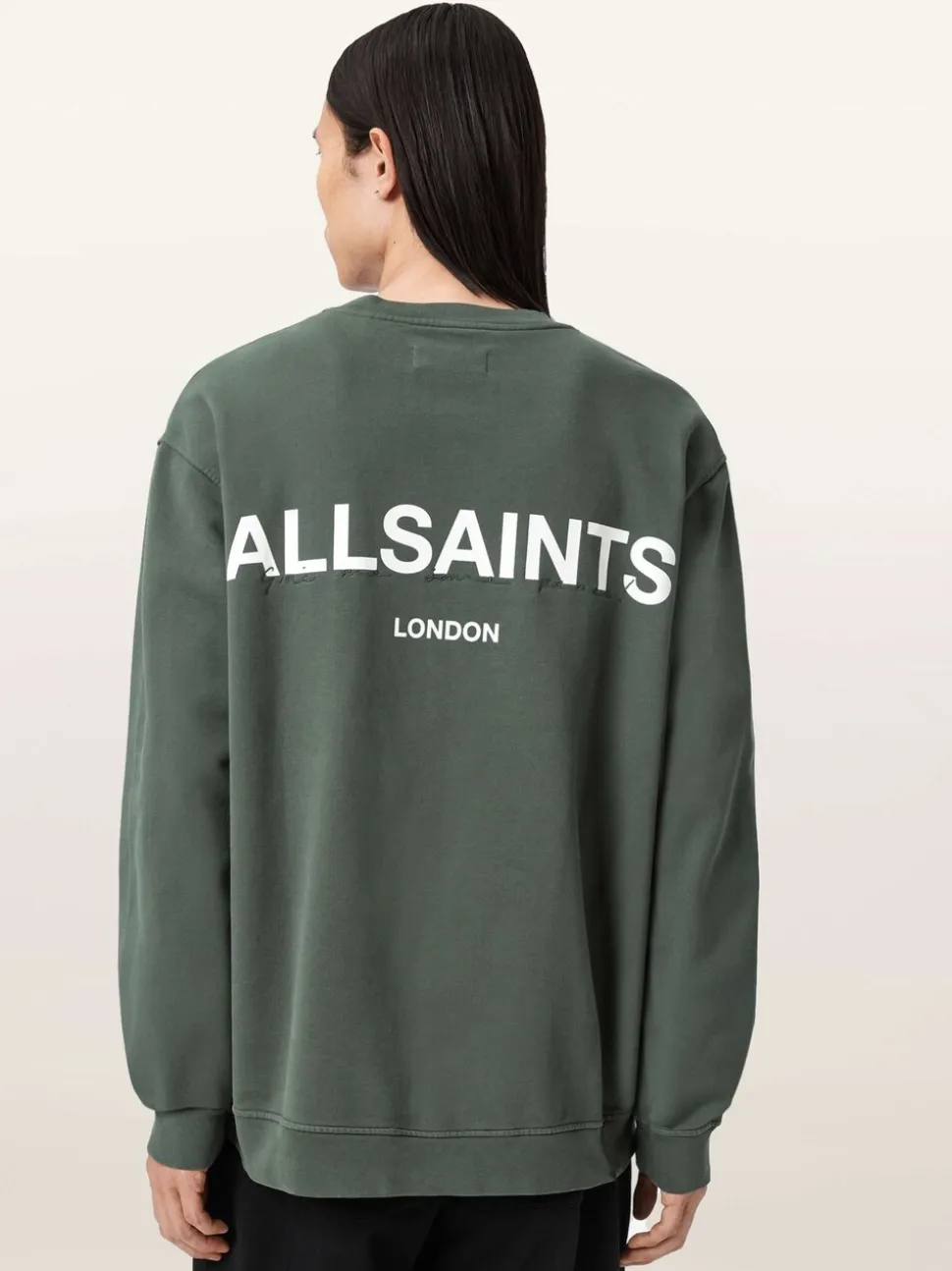 AllSaints Green Halcyon Crew Neck Sweatshirt