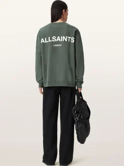 AllSaints Green Halcyon Crew Neck Sweatshirt