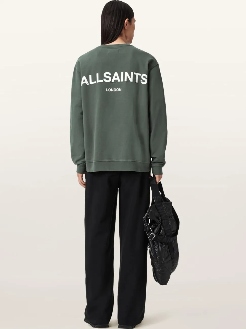 AllSaints Green Halcyon Crew Neck Sweatshirt