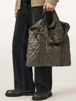 AllSaints Green Kei Quilt Backpack