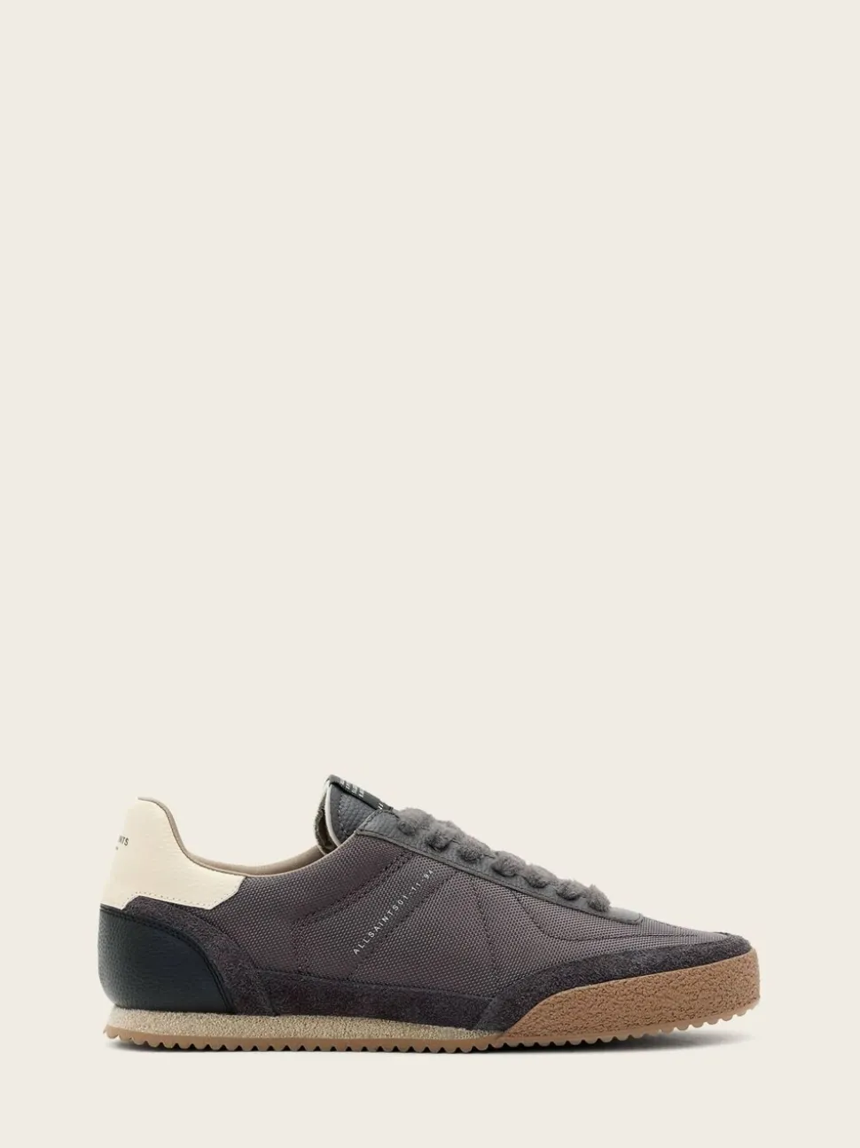 AllSaints Grey Harri Low Top Trainers