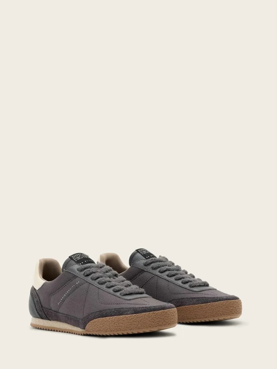 AllSaints Grey Harri Low Top Trainers