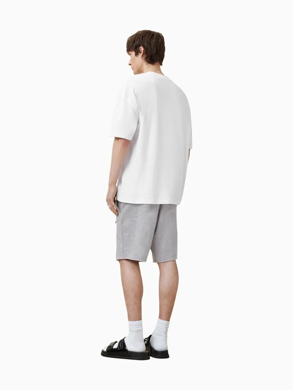AllSaints Grey Helix Straight Leg Sweat Shorts
