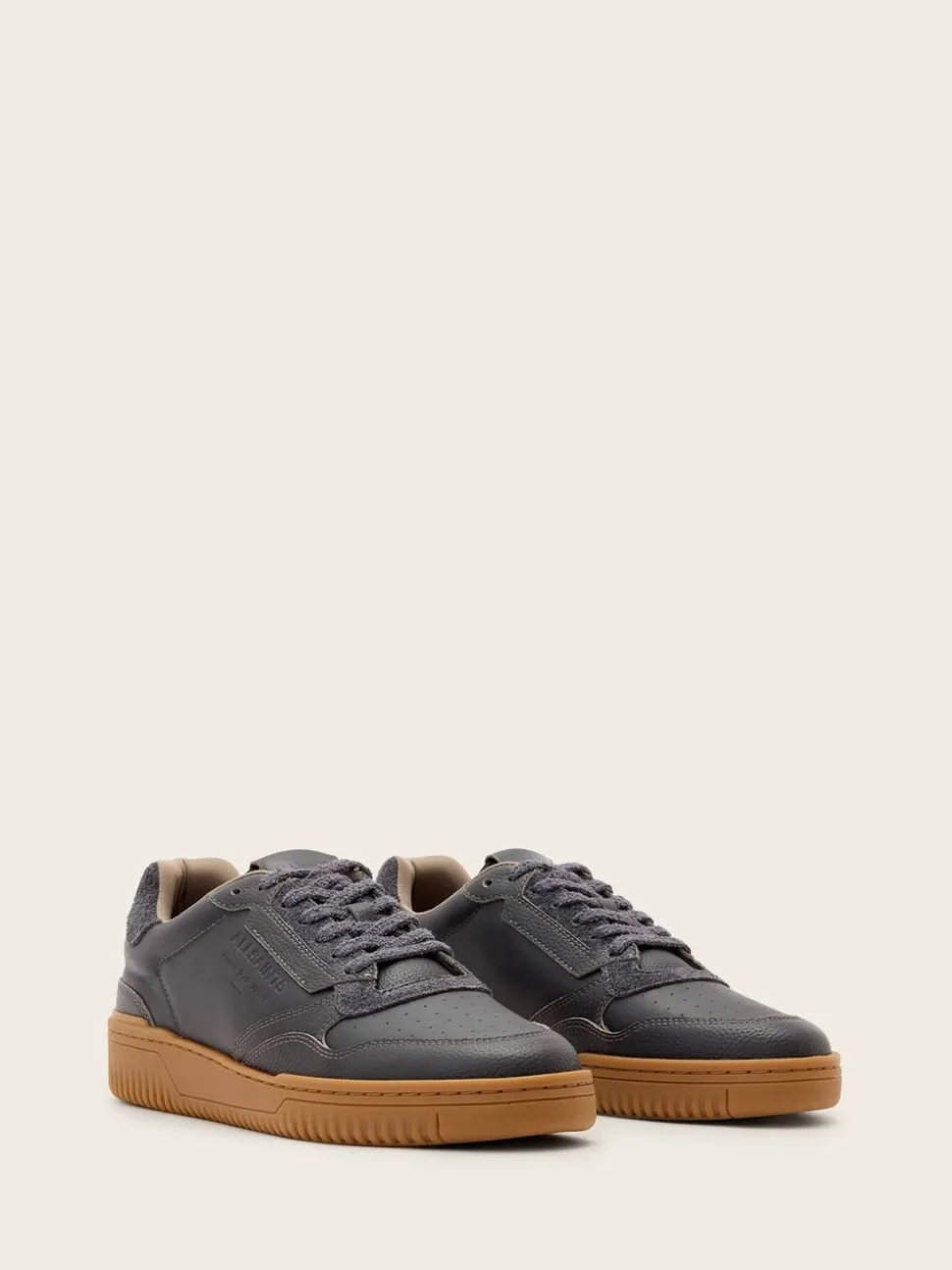 AllSaints Grey Regan Low Top Trainers