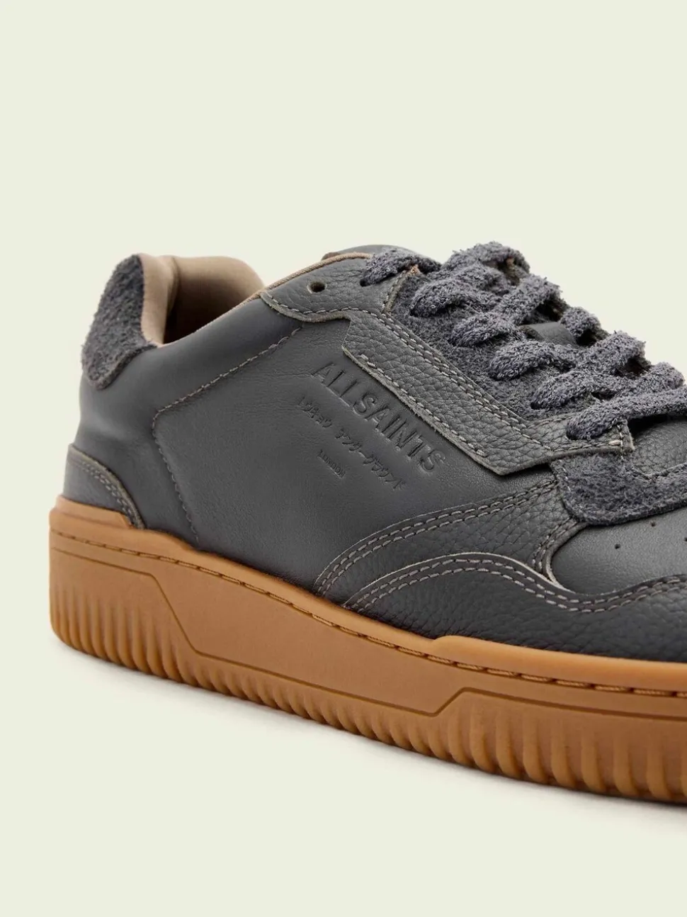 AllSaints Grey Regan Low Top Trainers