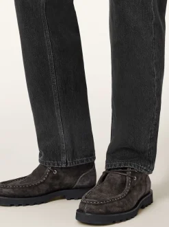 AllSaints Grey Skiff Suede Boots