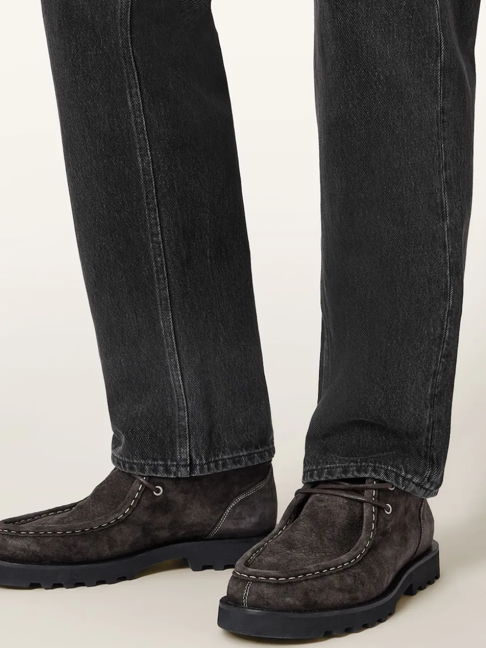 AllSaints Grey Skiff Suede Boots