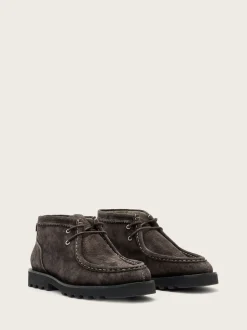 AllSaints Grey Skiff Suede Boots
