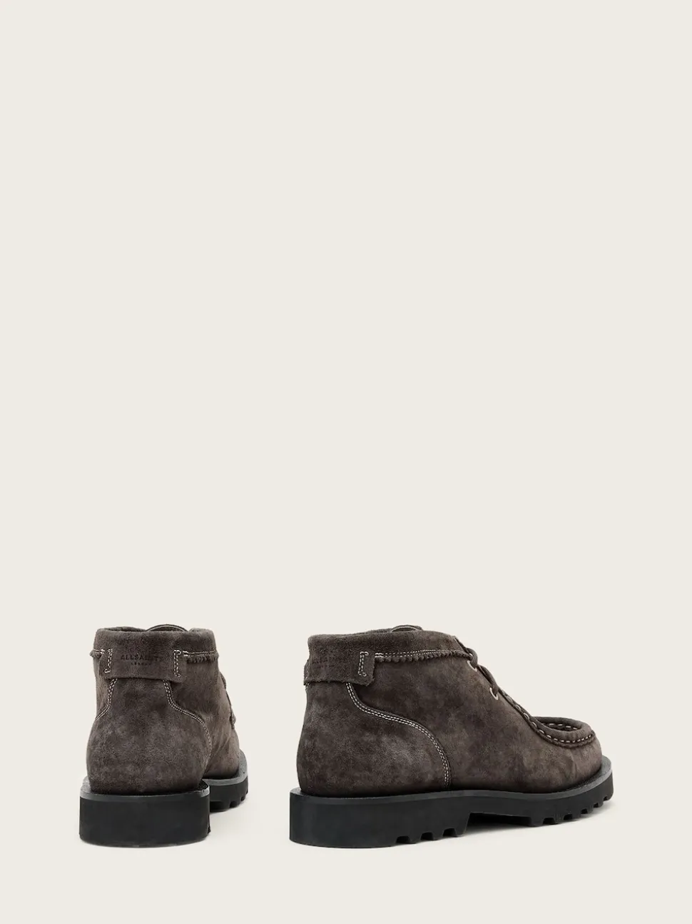 AllSaints Grey Skiff Suede Boots