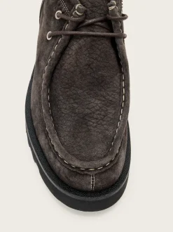 AllSaints Grey Skiff Suede Boots