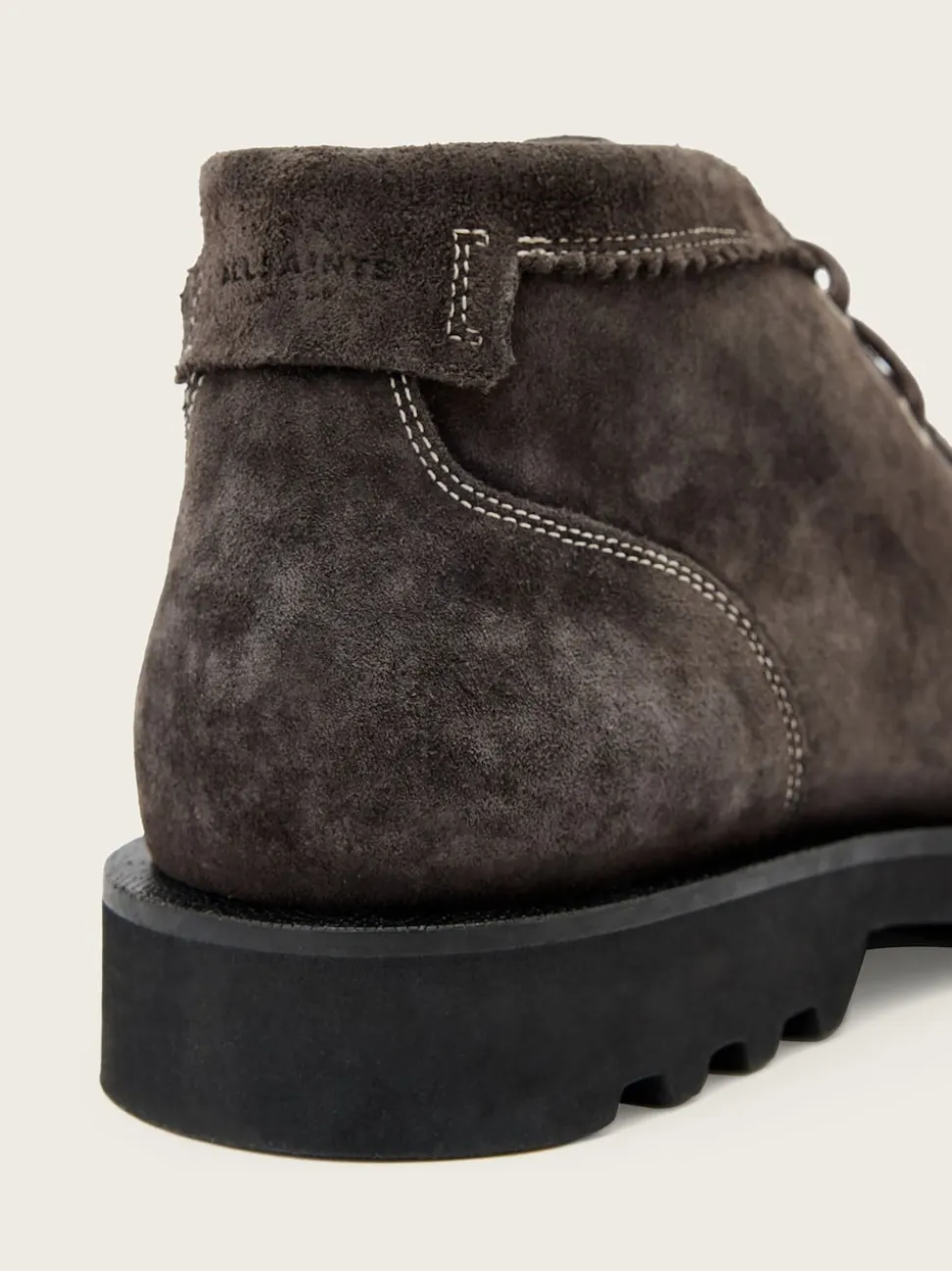 AllSaints Grey Skiff Suede Boots