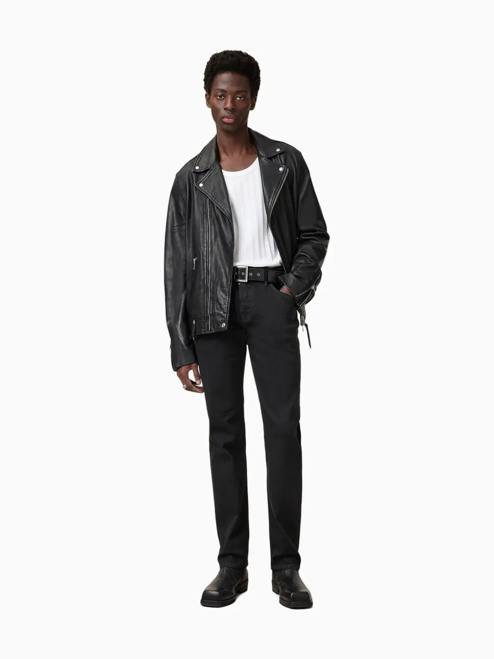 AllSaints Natural Iggy Washed Black Slim Fit Jeans