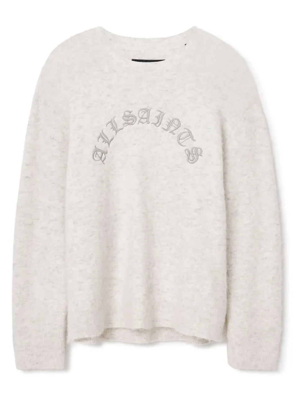 AllSaints White Curv Crew Jumper
