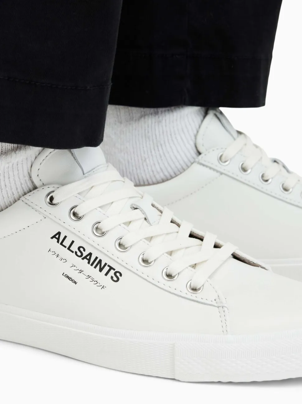 AllSaints White Underground Leather Low Top