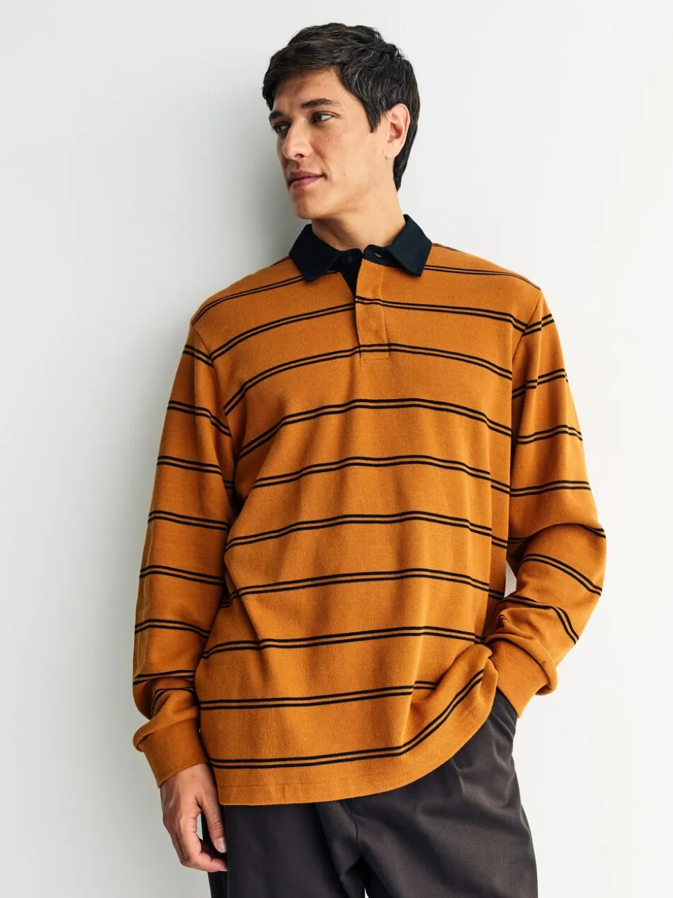 Amber Orange Stripe Rugby Shirt
