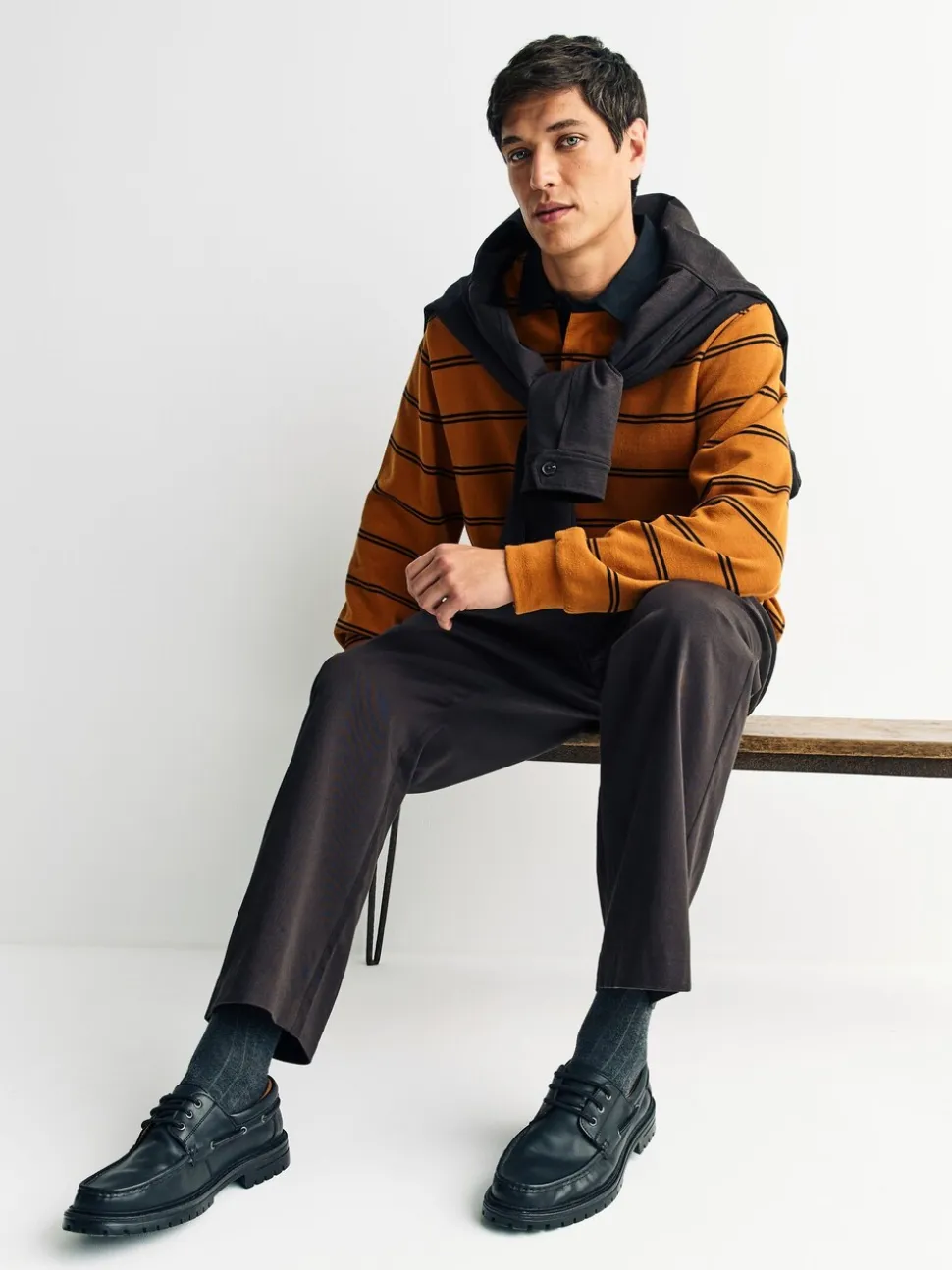 Amber Orange Stripe Rugby Shirt