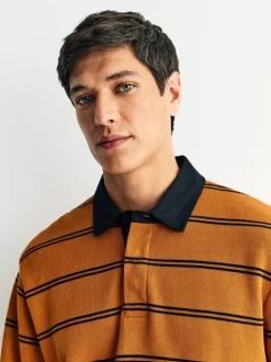 Amber Orange Stripe Rugby Shirt