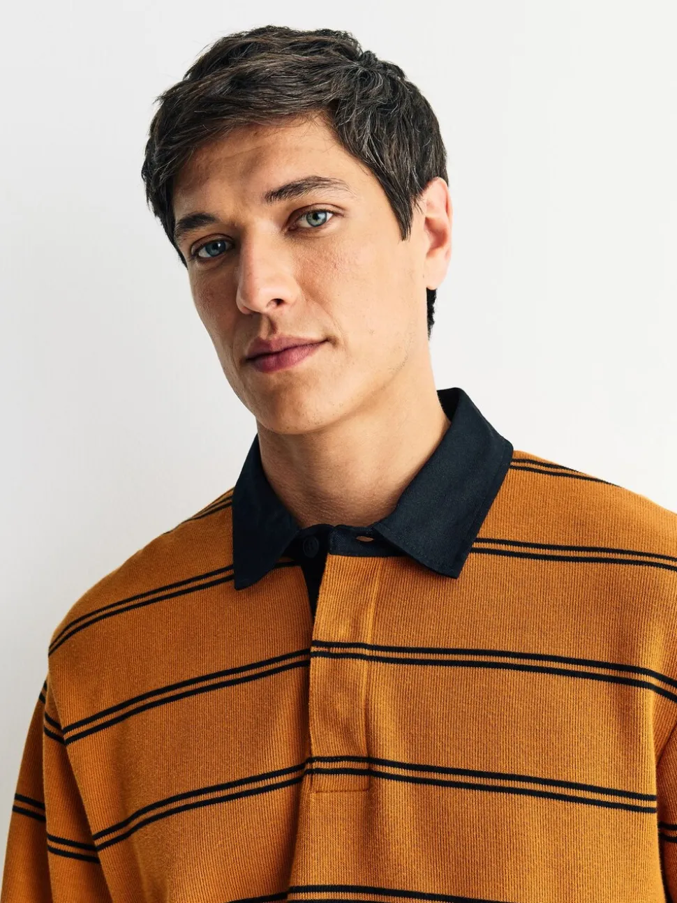 Amber Orange Stripe Rugby Shirt