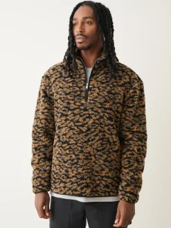 Animal Zip Neck Printed Fleece