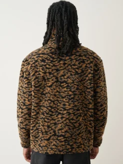 Animal Zip Neck Printed Fleece