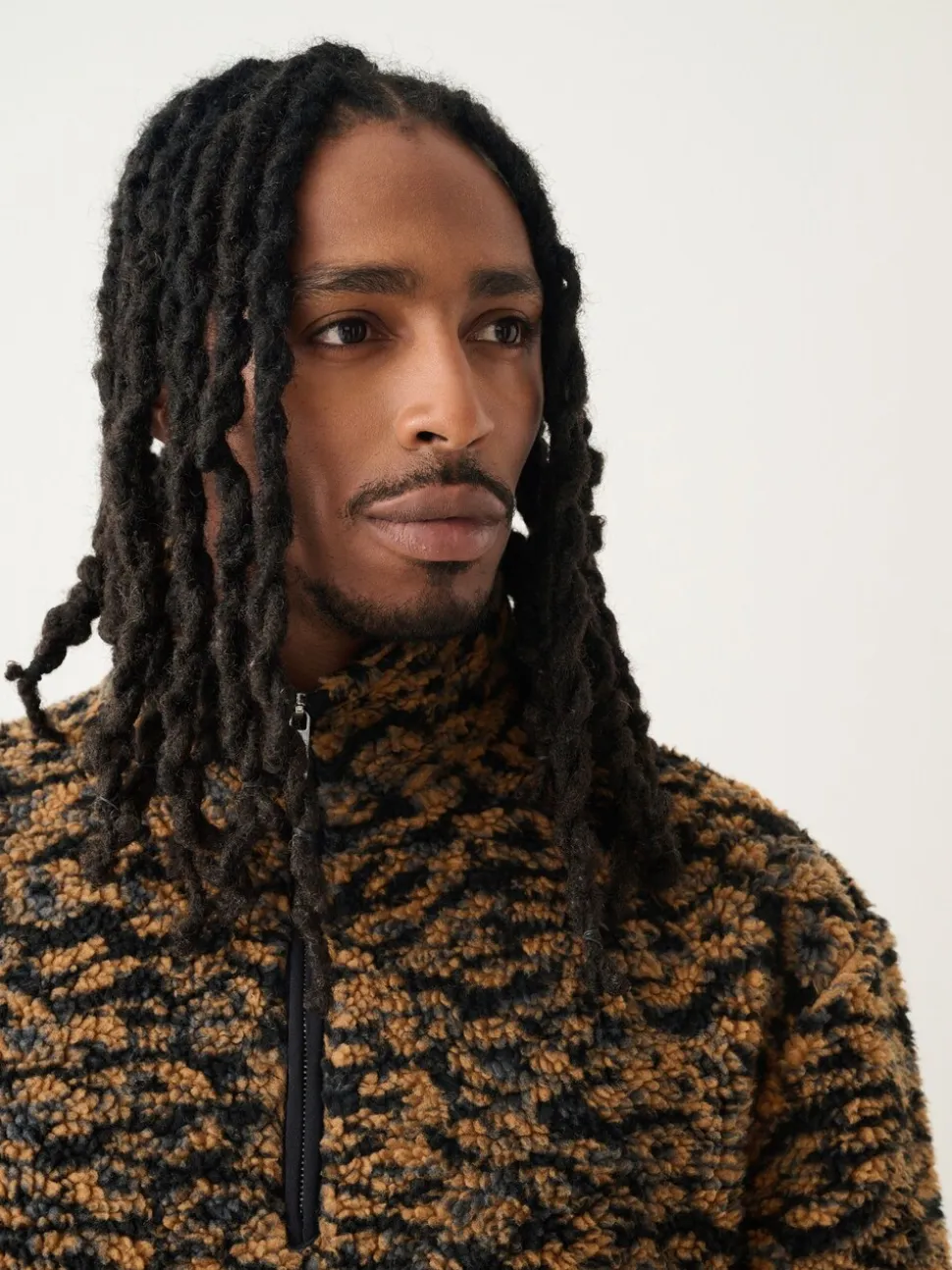 Animal Zip Neck Printed Fleece