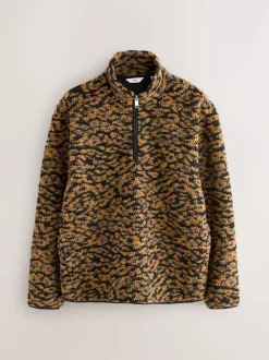 Animal Zip Neck Printed Fleece