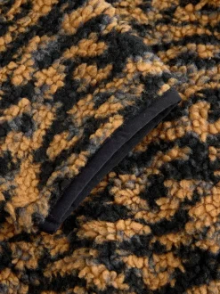 Animal Zip Neck Printed Fleece