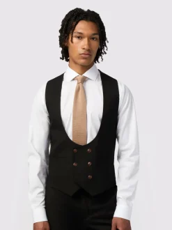 Antique Rogue Black Blake Texture Waistcoat