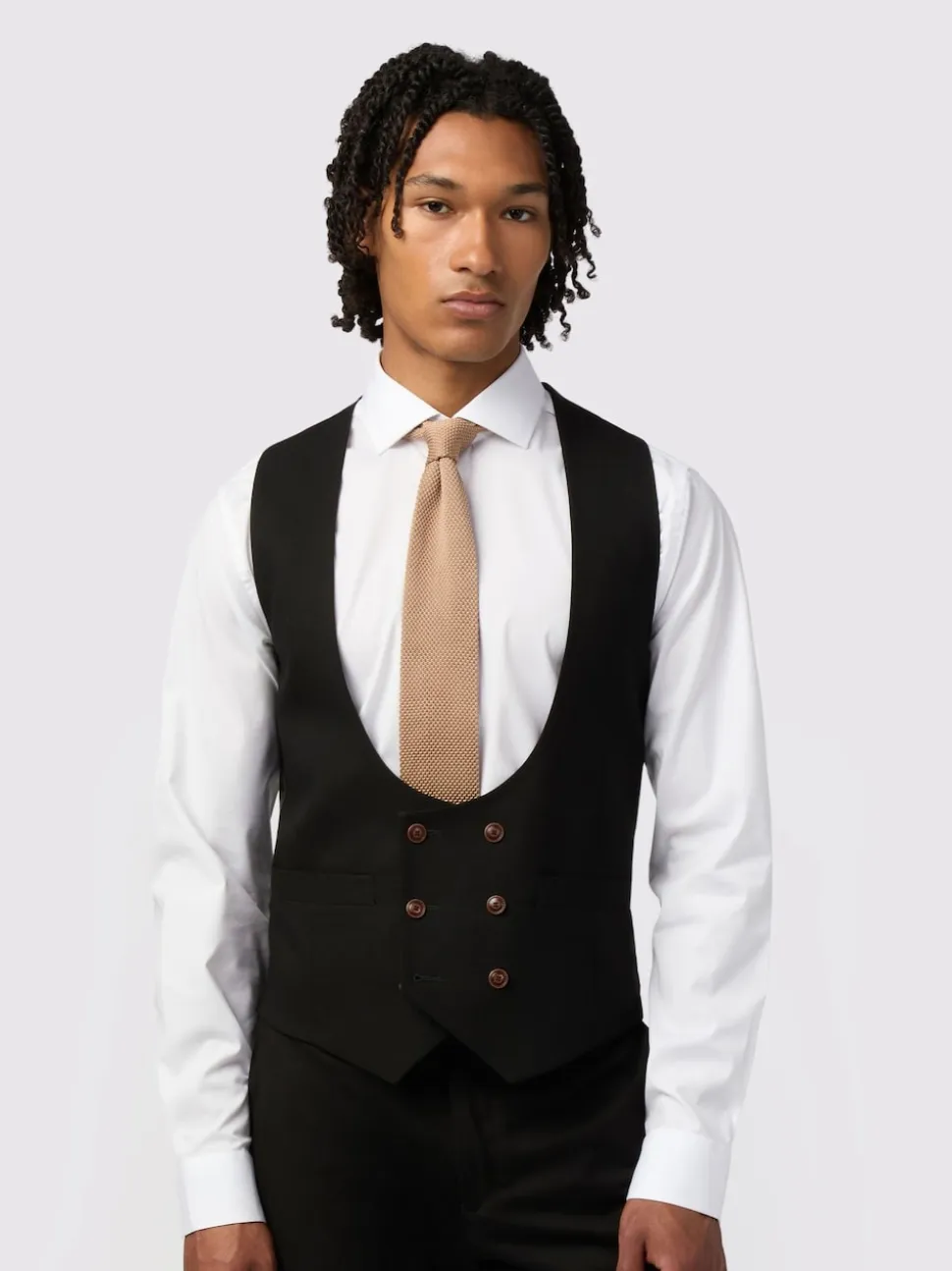 Antique Rogue Black Blake Texture Waistcoat