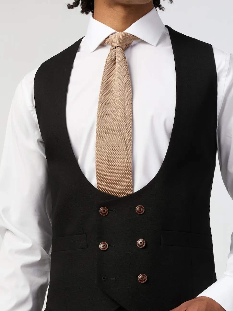 Antique Rogue Black Blake Texture Waistcoat