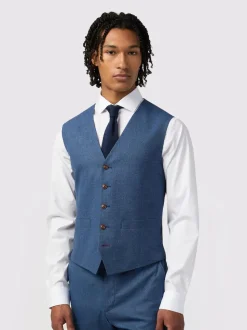 Antique Rogue Blue Blake Texture Waistcoat