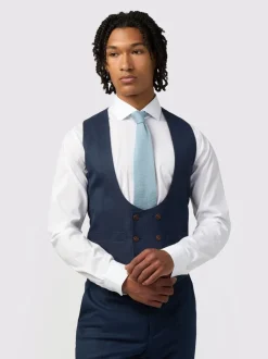 Antique Rogue Blue Blake Texture Waistcoat
