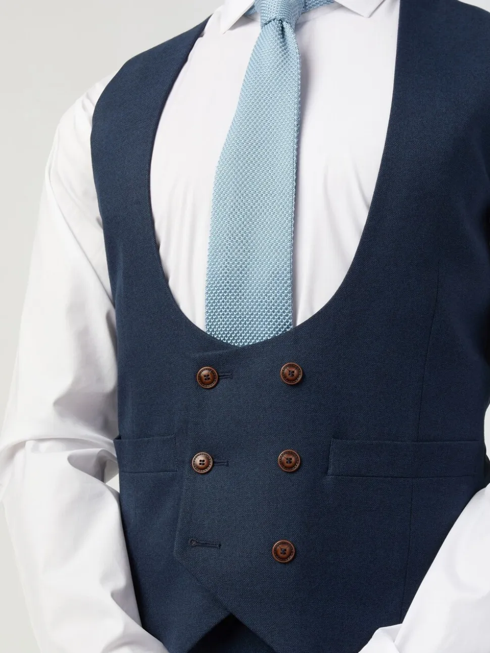 Antique Rogue Blue Blake Texture Waistcoat