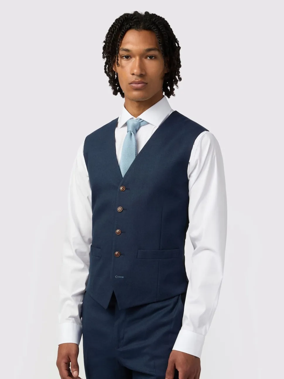 Antique Rogue Blue Blake Texture Waistcoat