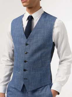 Antique Rogue Blue Check Waistcoat
